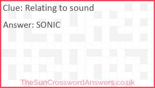 Relating to sound Answer