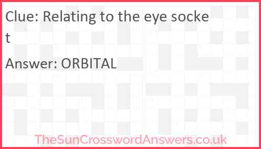Relating to the eye socket Answer