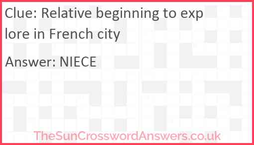 Relative beginning to explore in French city Answer