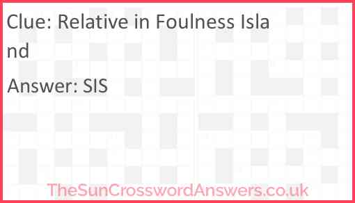 Relative in Foulness Island Answer