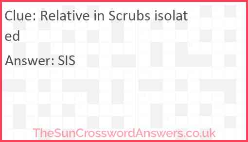 Relative in Scrubs isolated Answer