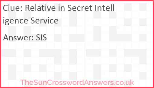 Relative in Secret Intelligence Service Answer