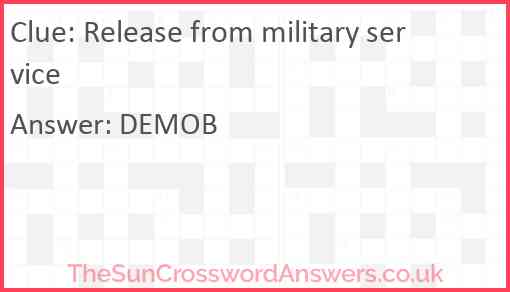 Release from military service Answer