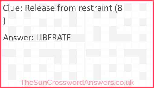 Release from restraint (8) Answer