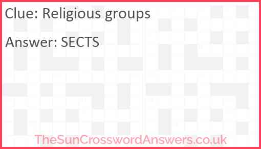 Religious groups Answer