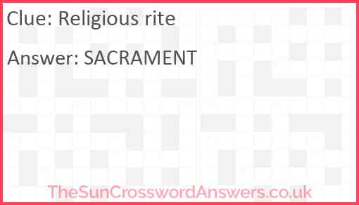 Religious rite Answer