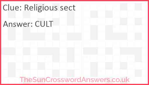 Religious sect Answer