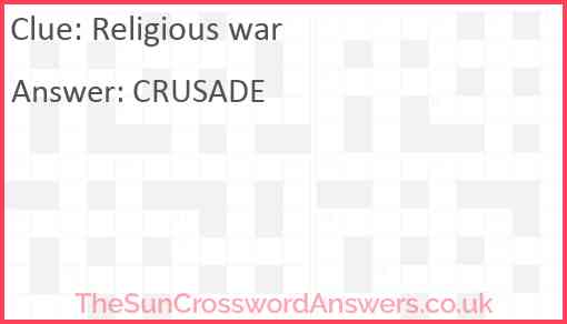 Religious war Answer