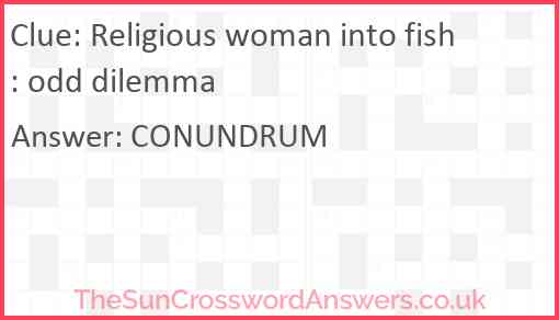Religious woman into fish: odd dilemma Answer