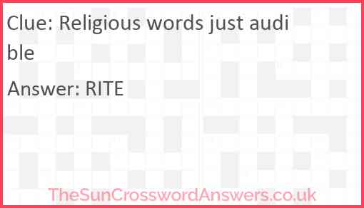 Religious words just audible? Answer