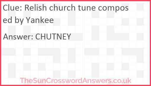 Relish church tune composed by Yankee Answer
