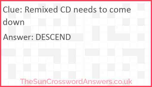 Remixed CD needs to come down Answer