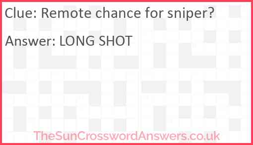 Remote chance for sniper? Answer
