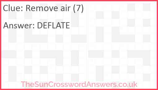 Remove air (7) Answer
