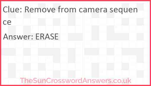 Remove from camera sequence Answer