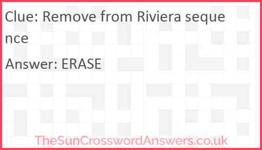 Remove from Riviera sequence Answer