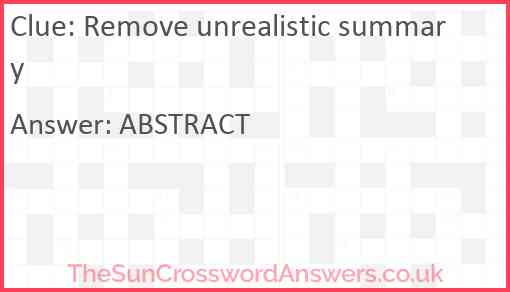 Remove unrealistic summary Answer