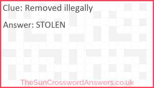 Removed illegally Answer