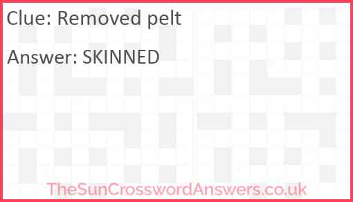 Removed pelt Answer