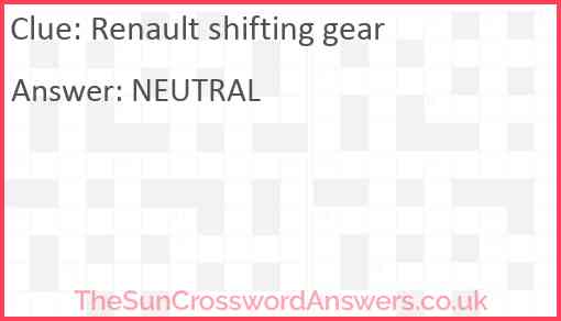 Renault shifting gear Answer