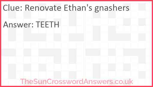 Renovate Ethan's gnashers Answer