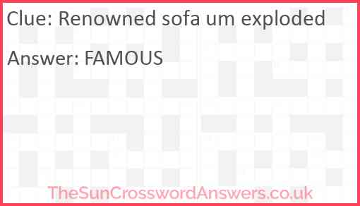 Renowned sofa um exploded Answer