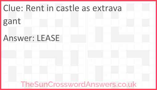 Rent in castle as extravagant Answer