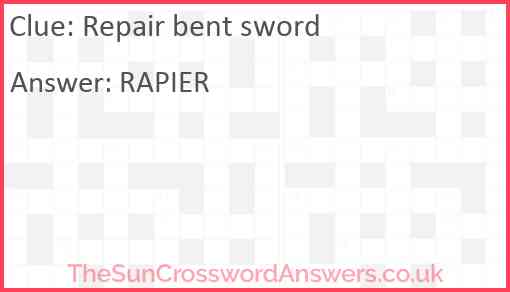 Repair bent sword Answer
