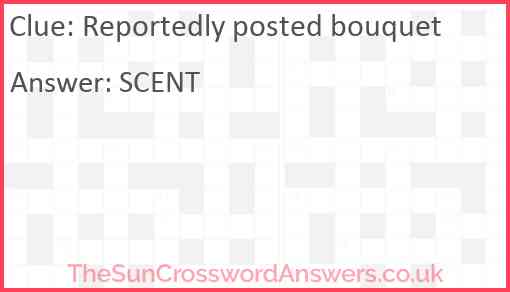 Reportedly posted bouquet Answer