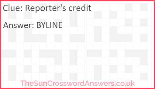 Reporter's credit Answer