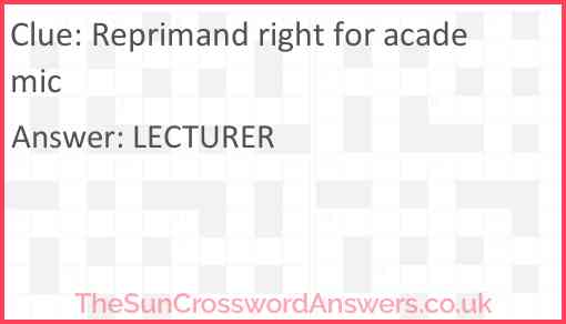 Reprimand right for academic Answer