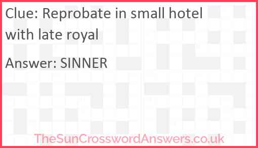 Reprobate in small hotel with late royal Answer