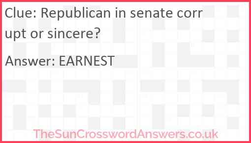 Republican in senate corrupt or sincere? Answer