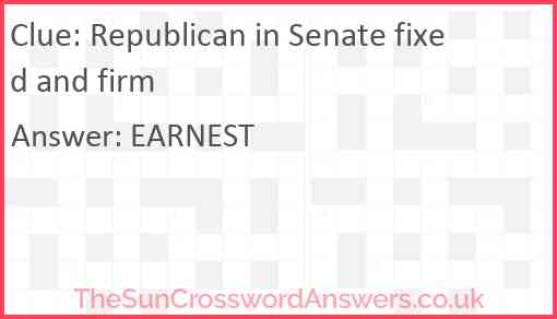 Republican in Senate fixed and firm Answer