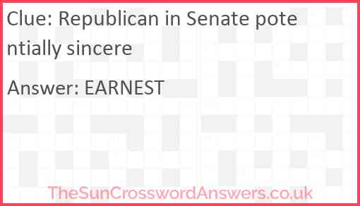 Republican in Senate potentially sincere Answer
