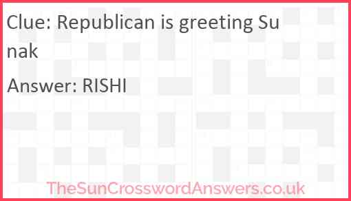 Republican is greeting Sunak Answer