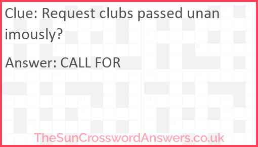 Request clubs passed unanimously? Answer