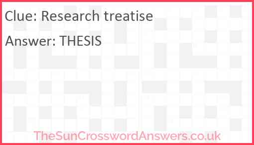Research treatise Answer