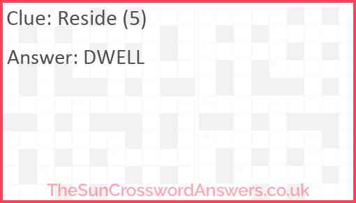 Reside (5) Answer
