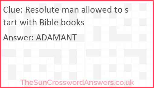 Resolute man allowed to start with Bible books Answer