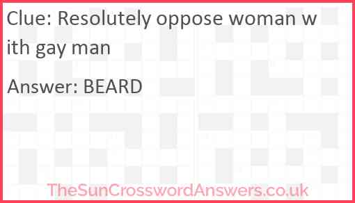 Resolutely oppose woman with gay man Answer