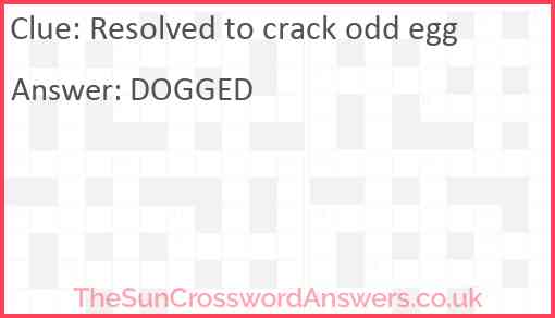 Resolved to crack odd egg Answer