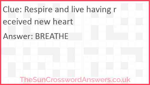 Respire and live having received new heart Answer