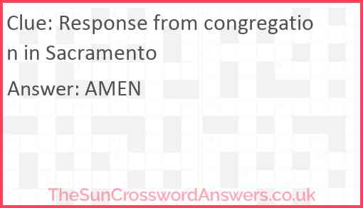 Response from congregation in Sacramento Answer
