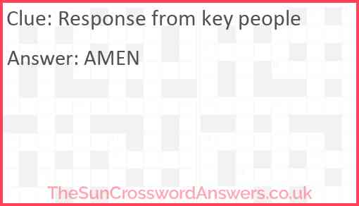 Response from key people Answer