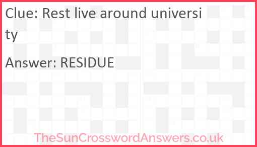 Rest live around university Answer