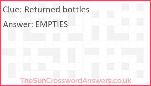 Returned bottles Answer