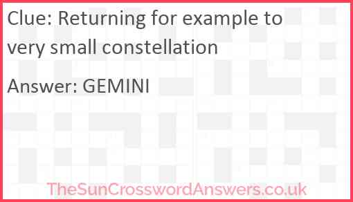 Returning for example to very small constellation Answer