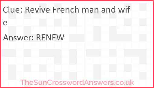 Revive French man and wife Answer