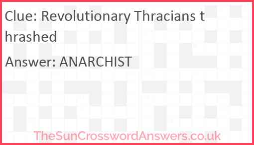 Revolutionary Thracians thrashed Answer